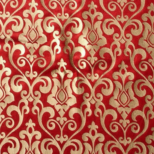 Red Gold Velvet Fabric By The Metre
