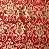 Red Gold Velvet Fabric By The Metre