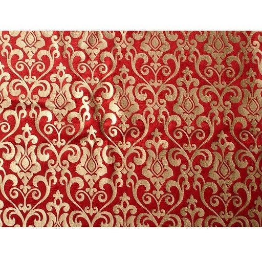Red Gold Velvet Fabric By The Metre