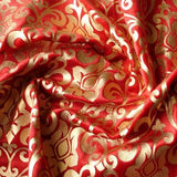 Red Gold Velvet Fabric By The Metre