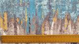 Beige Abstract Love Damask Printed Velvet Curtain Panels