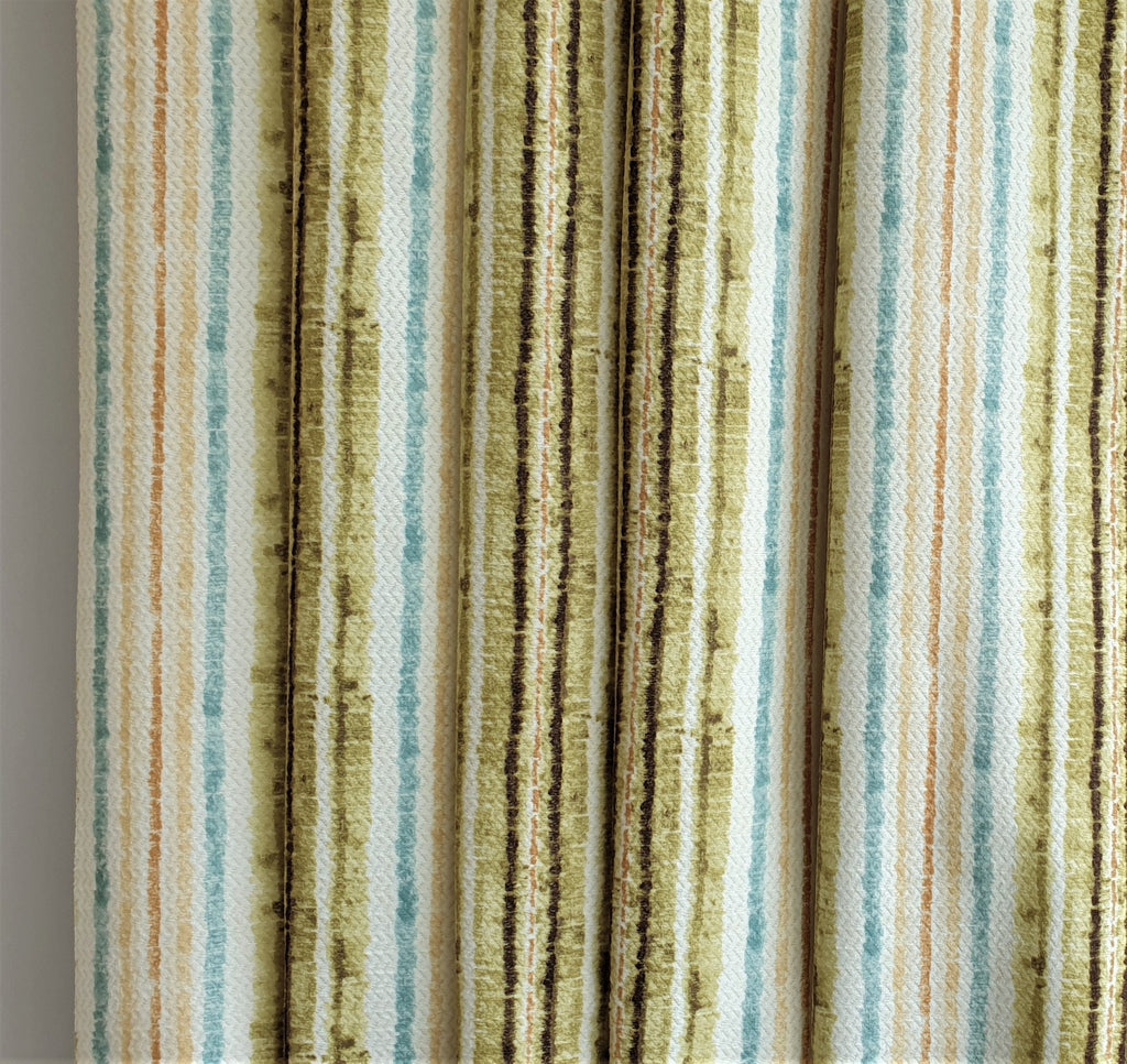 Stripe It Green Printed Jacquard Fabric By The Metre