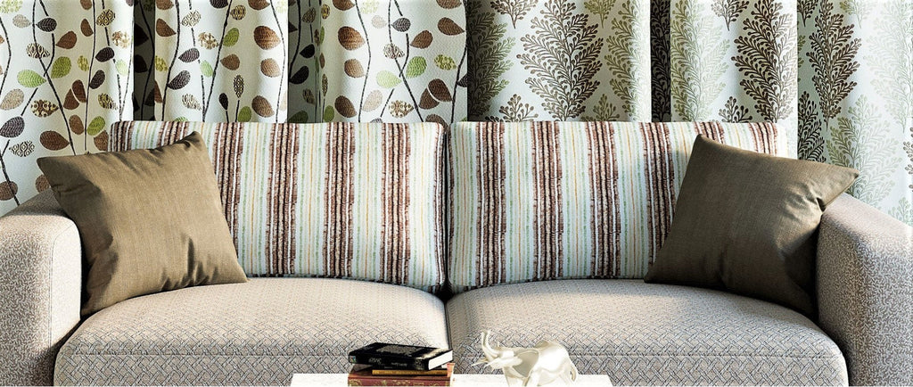 Stripe It Green Printed Jacquard Fabric By The Metre