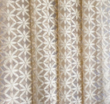 Cream Flowers Sheer Curtain Fabric By The Metre