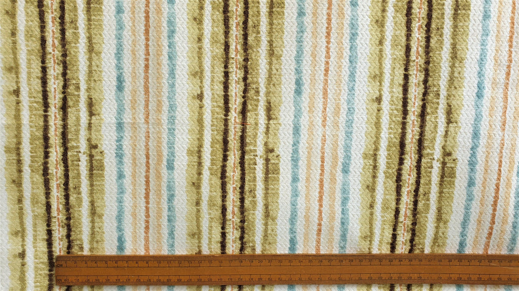 Stripe It Green Printed Jacquard Fabric By The Metre