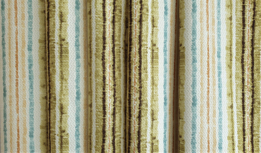 Stripe It Green Printed Jacquard Fabric By The Metre