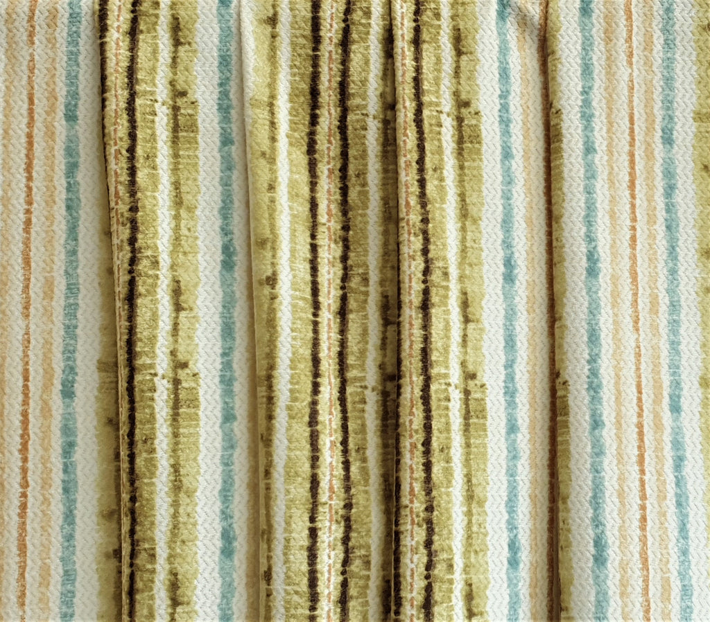 Stripe It Green Printed Jacquard Fabric By The Metre