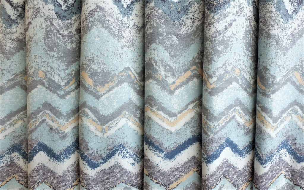 Waves Are Scenic Printed Velvet Fabric By The Metre