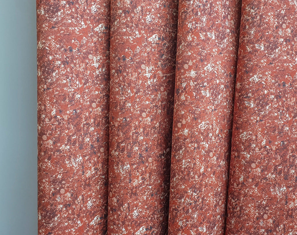 Rusted Sky Printed Satin Fabric By The Metre