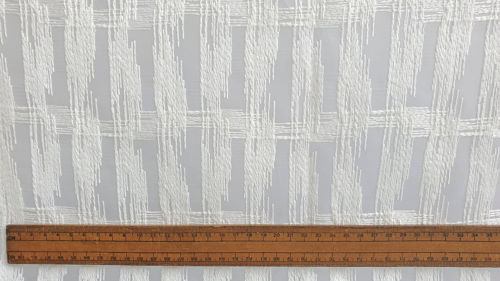 Ivory Illustrations Sheer Printed Velvet Curtain Panels