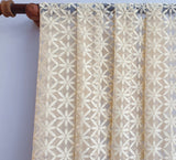 Cream Flowers Sheer Curtain Fabric By The Metre
