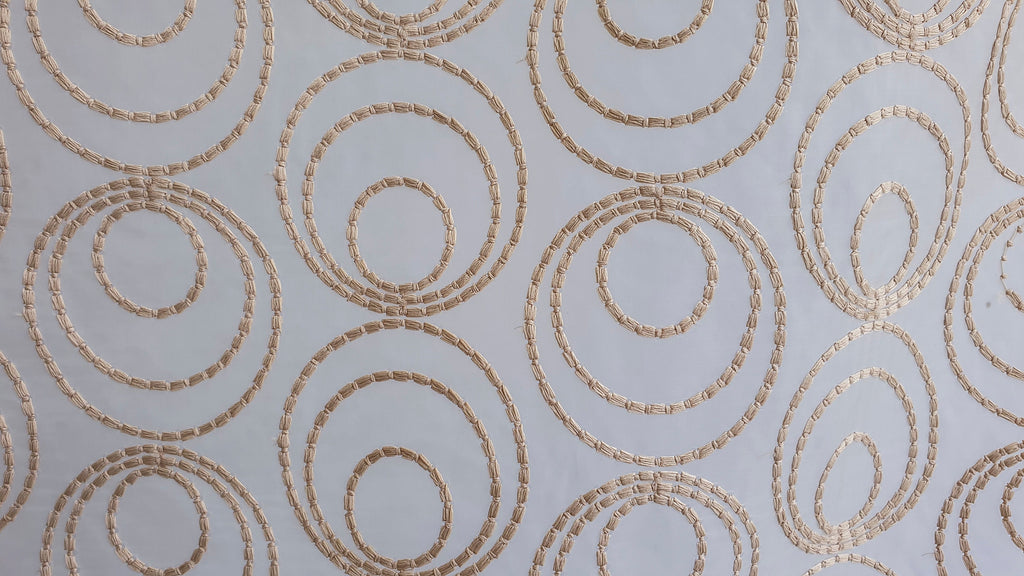 Fawn Circles Sheer Printed Velvet Curtain Panels