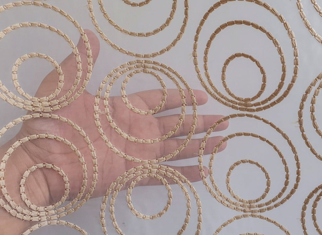 Fawn Circles Sheer Curtain Fabric By The Metre