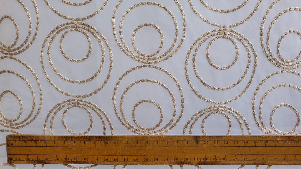 Fawn Circles Sheer Curtain Fabric By The Metre