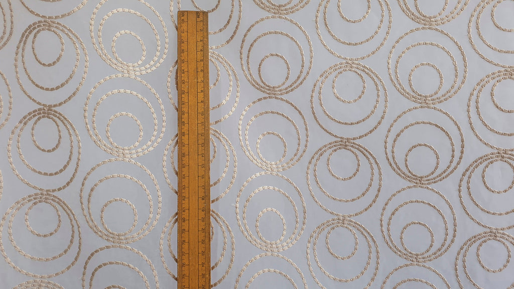 Fawn Circles Sheer Curtain Fabric By The Metre