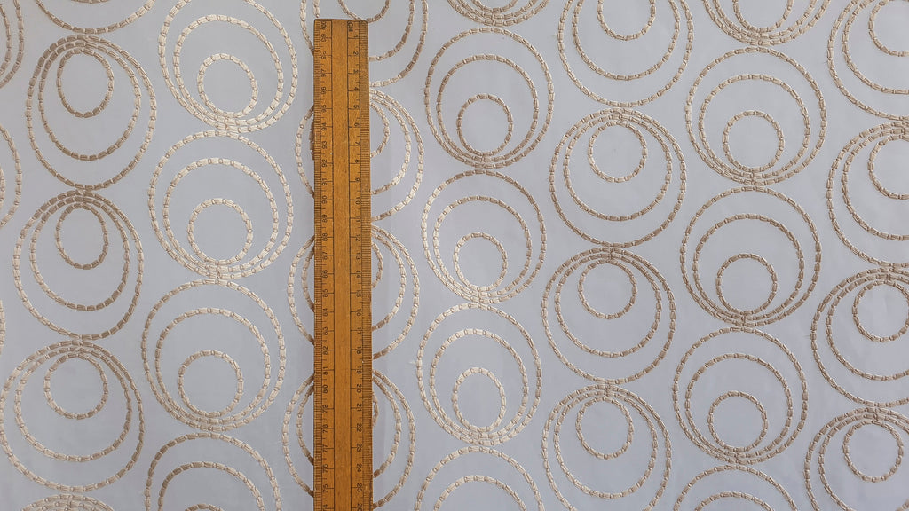 Fawn Circles Sheer Printed Velvet Curtain Panels