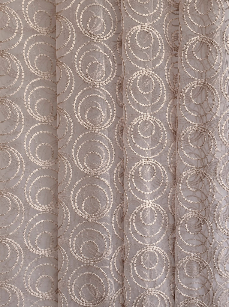 Fawn Circles Sheer Printed Velvet Curtain Panels