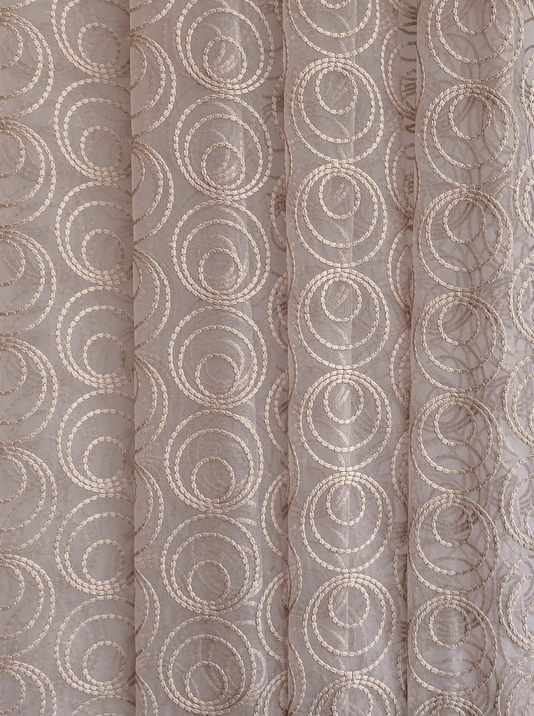 Fawn Circles Sheer Curtain Fabric By The Metre