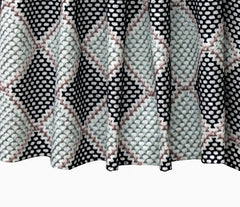 Knotted Vibes Navy Blue Cotton Embroidery Curtain Panels