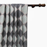 Knotted Vibes Navy Blue Cotton Embroidery Curtain Panels