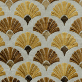 Golden N Bronze Flowers Cotton Embroidered Curtain Panels