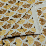 Golden N Bronze Flowers Cotton Embroidered Curtain Panels