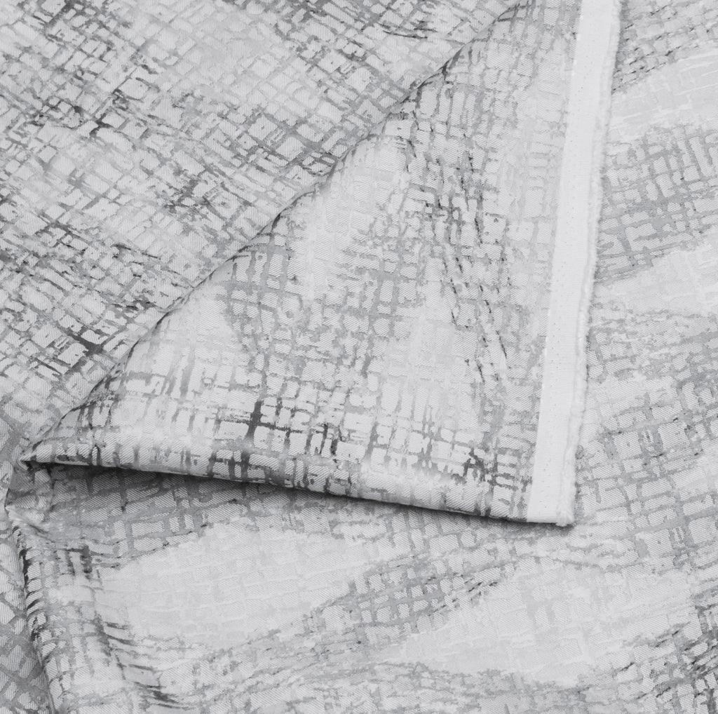 White, Ivory Diamond Jaal Jacquard Weave Curtain Panels