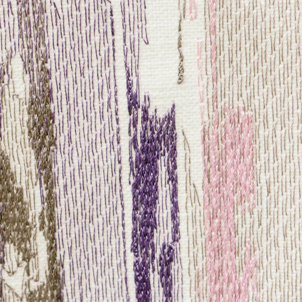 Pink, Purple N Gray Streaks Cotton Embroidery Curtain Panels