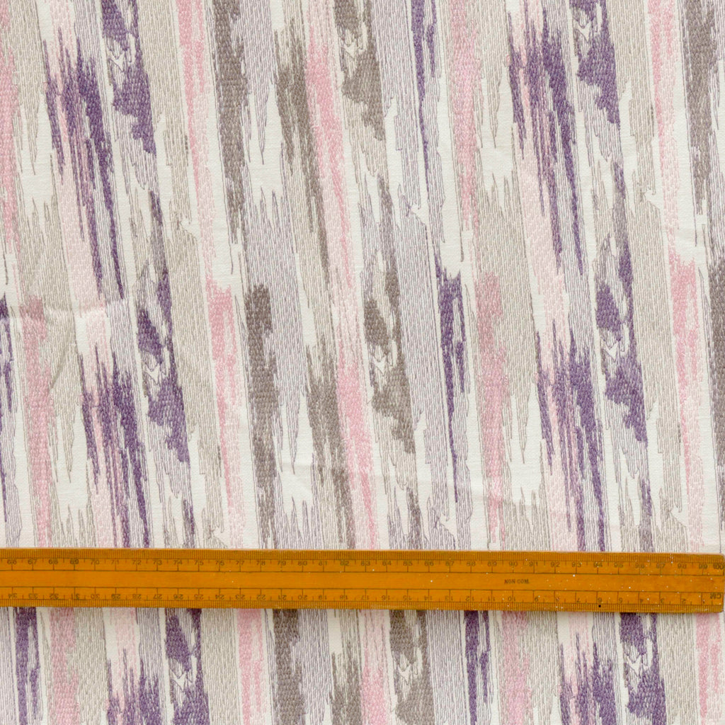 Pink, Purple N Gray Streaks Cotton Embroidery Curtain Panels