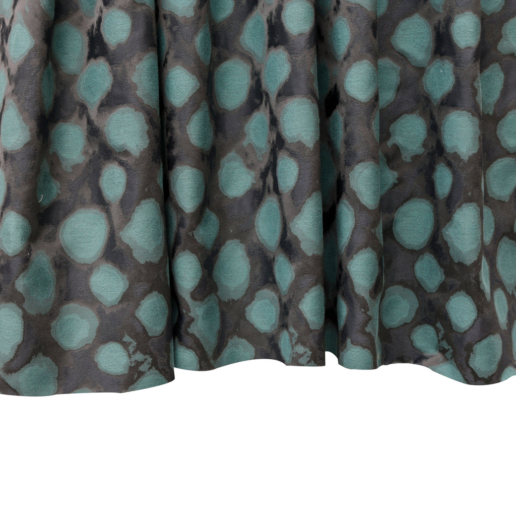 Aquatic Green Leaves Print Jacquard Weave Curtain Panels