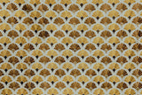 Golden And Bronze Flowers Cotton Fabric By The Metre