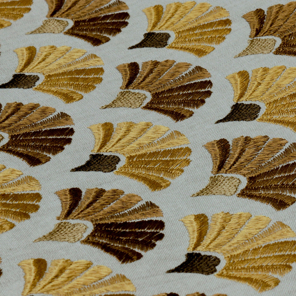 Golden And Bronze Flowers Cotton Fabric By The Metre