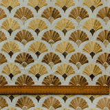 Golden And Bronze Flowers Cotton Fabric By The Metre