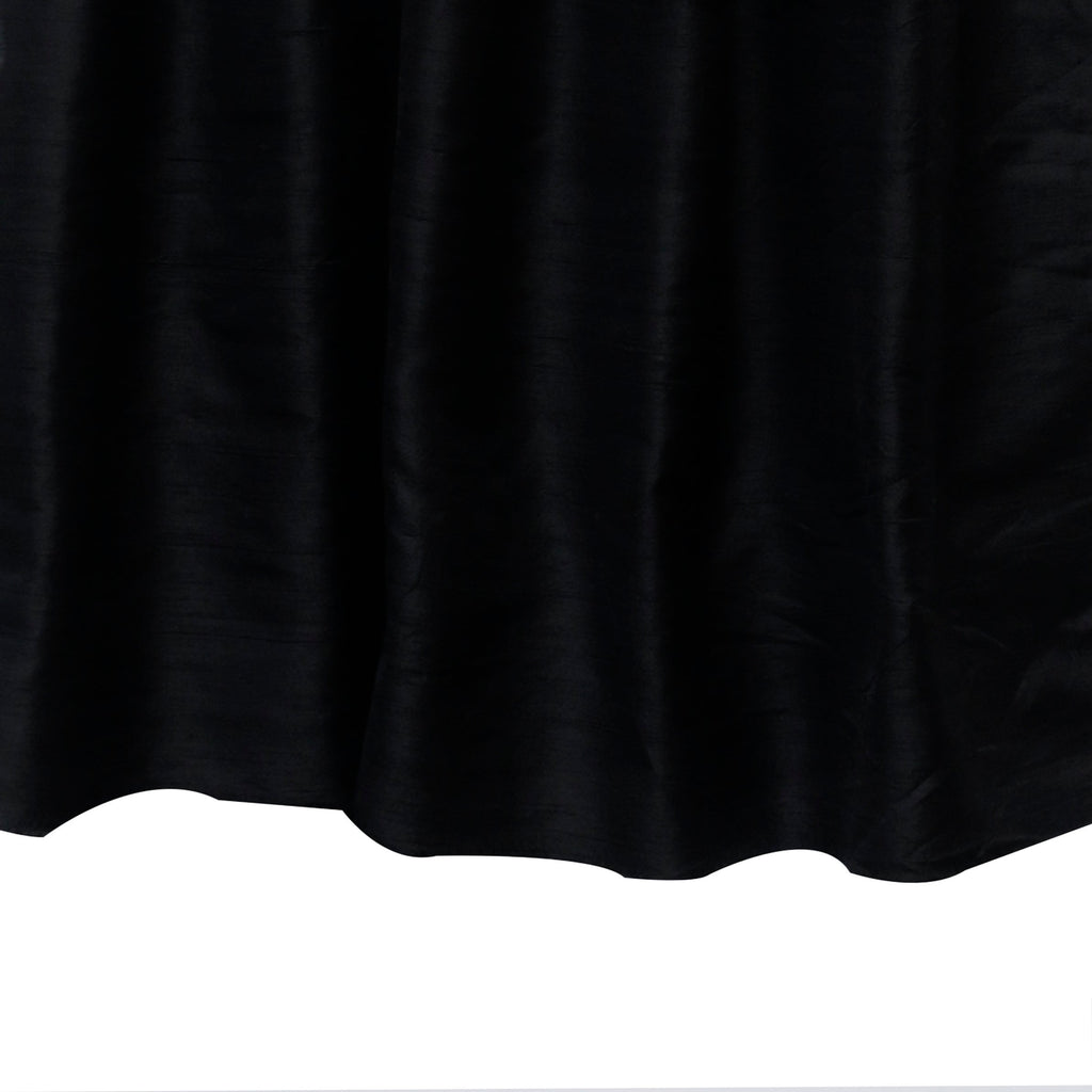 Black Silk Dupioni Curtain Panels