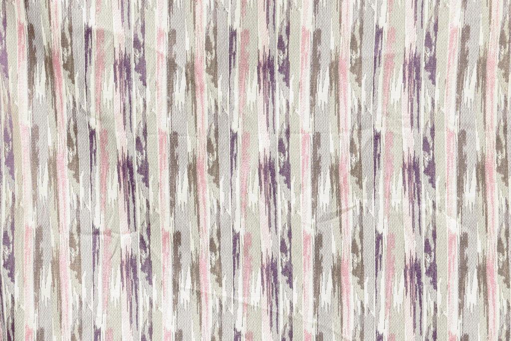 Pink, Purple N Gray Streaks Cotton Embroidery Curtain Panels