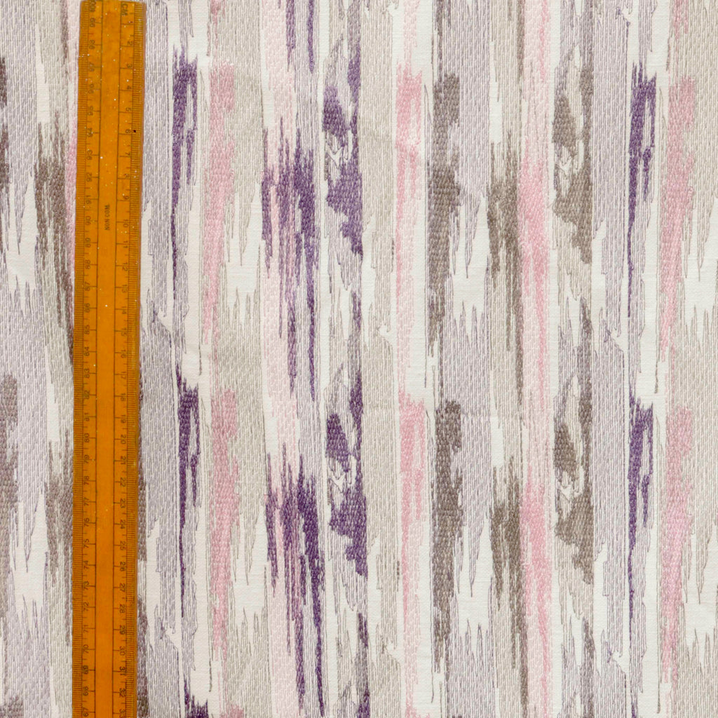 Pink, Purple N Gray Streaks Cotton Embroidery Curtain Panels
