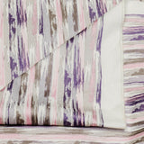 Pink, Purple N Gray Streaks Cotton Embroidery Curtain Panels