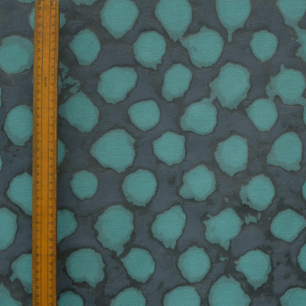 Aquatic Green Leaves Print Jacquard Fabric By The Metre