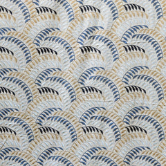 Leaving Blue Cotton Fabric By The Metre