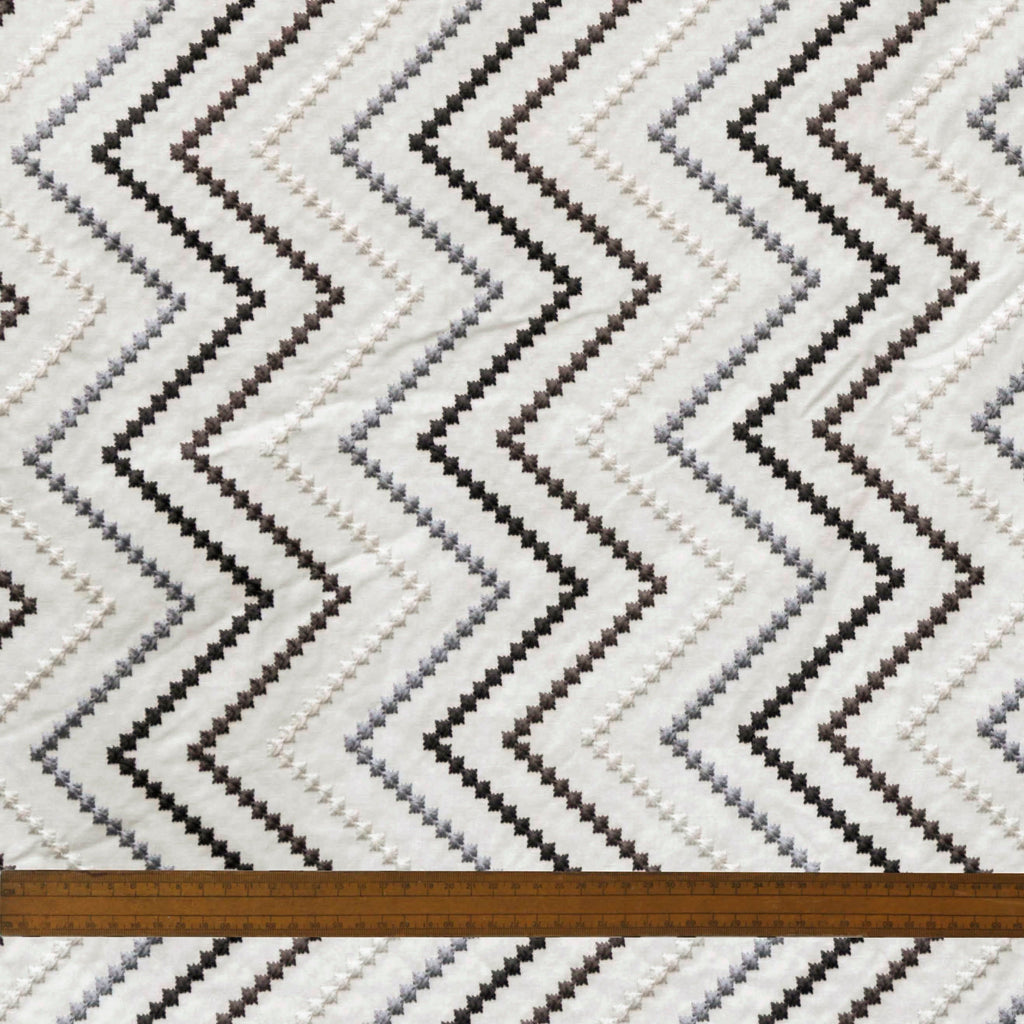 Embroidered Diamonds Cotton Fabric By The Metre