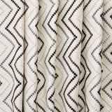 Charcoal Gray Cotton Embroidered Diamonds Curtain Panels