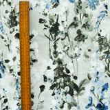 Snow Garden Ivory, Grey Printed Cotton Curtain Panels