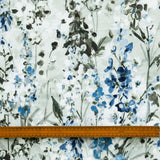 Snow Garden Ivory, Grey Printed Cotton Curtain Panels