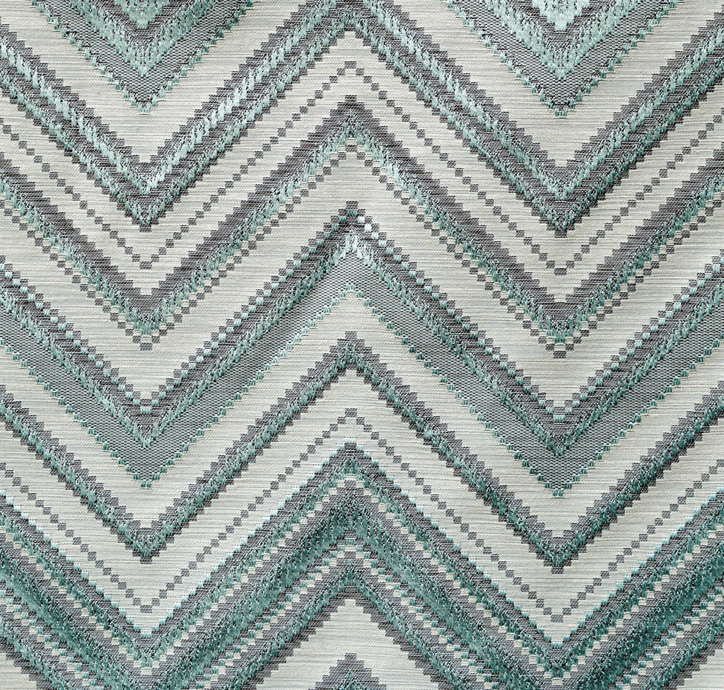 Teal Waves jacquard Fabric By The Metre