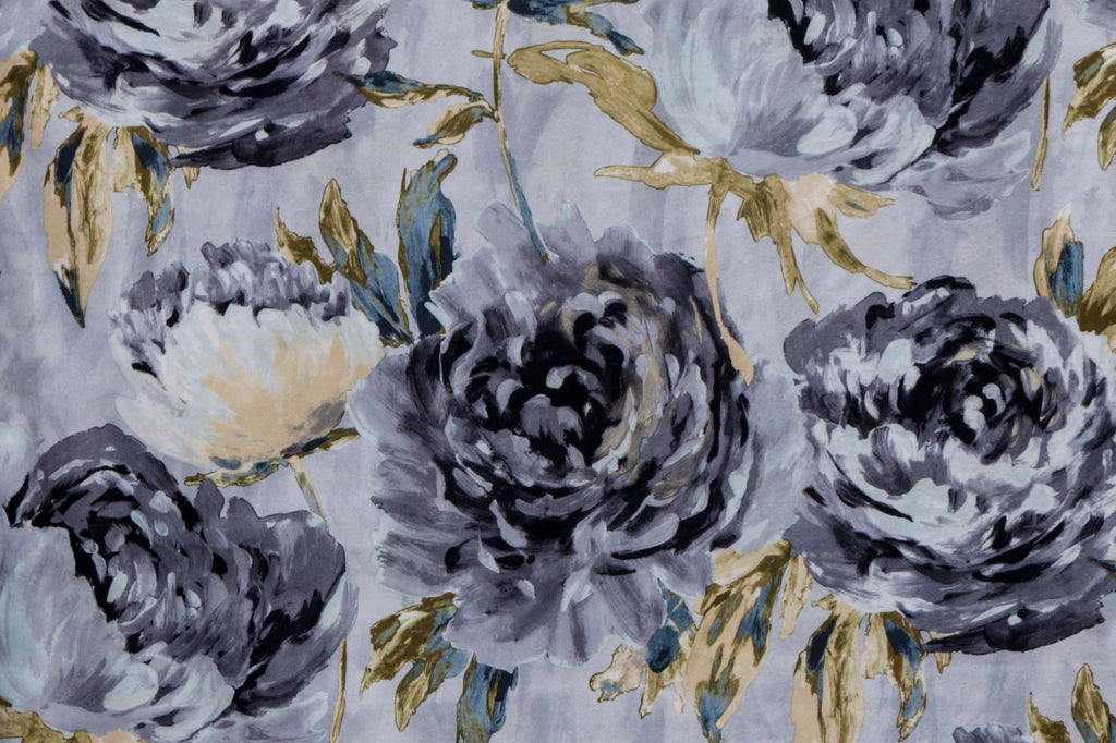 Midnight Garden Printed Velvet Fabric By The Metre