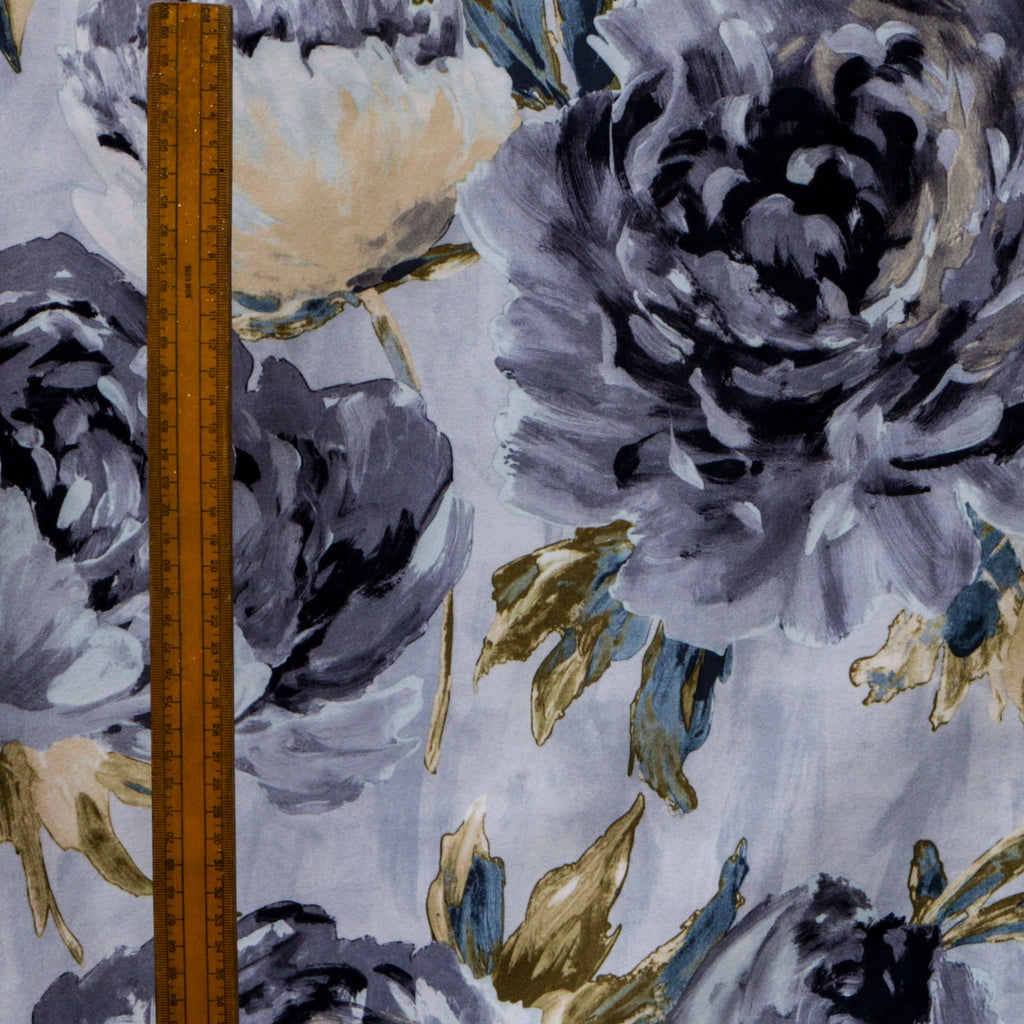 Midnight Garden Printed Velvet Fabric By The Metre