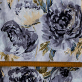 Grey Midnight Garden Printed Velvet Curtain Panels