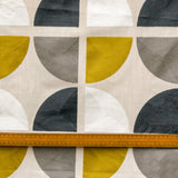 Charcoal Almost Circles Cotton Embroidery Curtain Panels