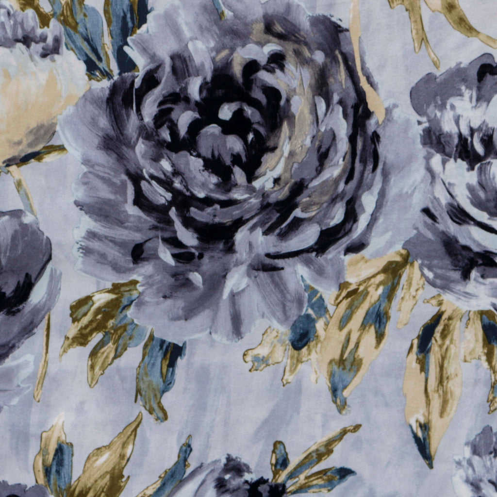 Midnight Garden Printed Velvet Fabric By The Metre