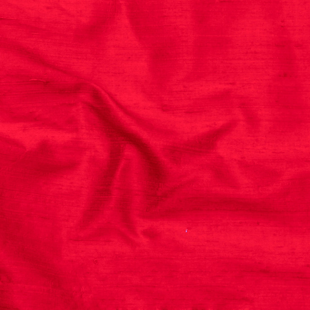 Blood Red 100% Pure Silk Dupioni Fabric By The Metre